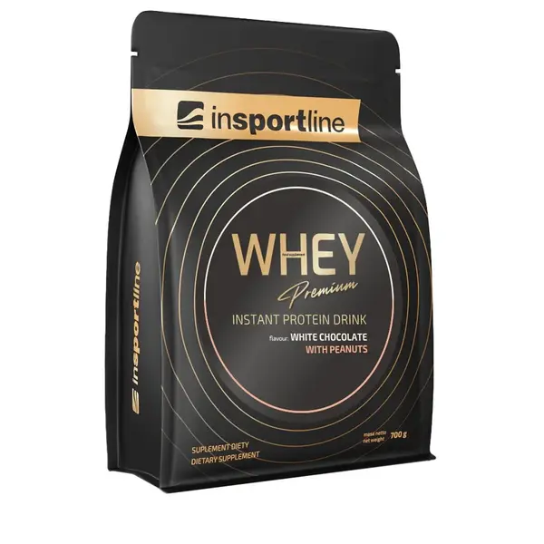 inSPORTline Protein WHEY Premium 700g bílá čokoláda s arašídy