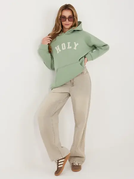 Pistáciová mikina s kapucí