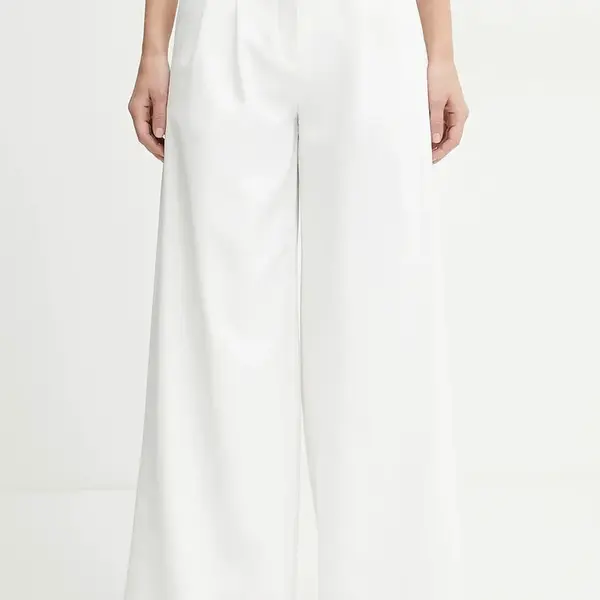 Kalhoty Guess ANDREE dámské, bílá barva, high waist, W5GB02 WH9Y2