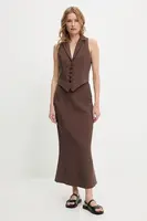 Vesta a sukně Answear.LAB dámská, hnědá barva