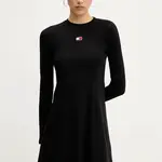 Šaty Tommy Jeans černá barva, mini, DW0DW20666