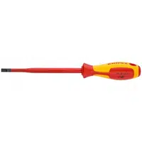 Šroubovák plochý, izolovaný 1000V, 10 mm, délka 320 mm - KNIPEX 98 20 10 Délka: 202 mm, Velikost: 3,5 mm, Provedení: Zúžený