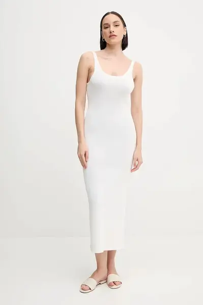 Šaty Calvin Klein Jeans bílá barva, maxi, přiléhavé, J20J225284