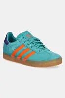 Dětské semišové tenisky adidas Originals GAZELLE zelená barva, JR5946