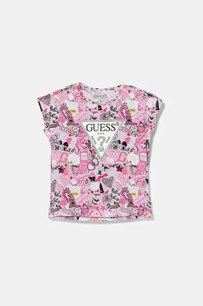 Dětské tričko Guess růžová barva, K5YI02 K6YW4