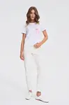 Marisse White T-Shirt With A Print On The Pocket