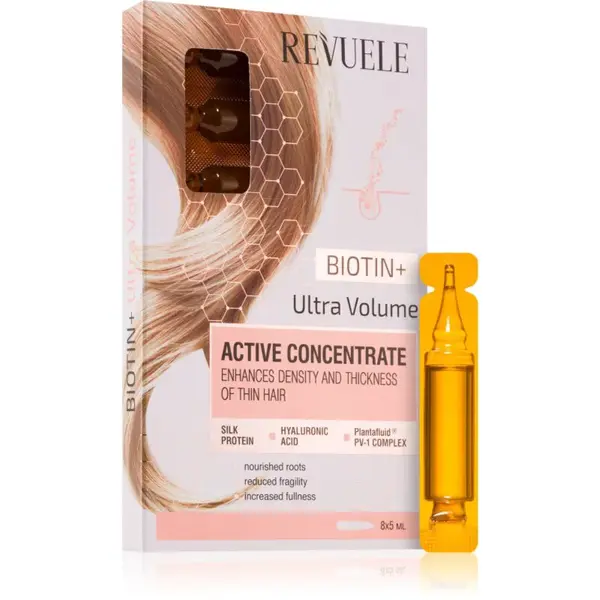 Revuele Active Hair Concentrate Biotin+ Ultra Volume ampule pro objem vlasů 8x5 ml