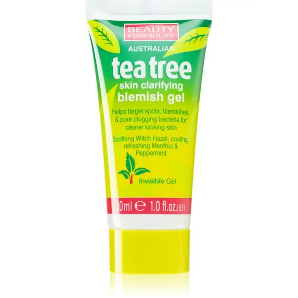 Beauty Formulas Tea Tree zklidňující čisticí gel proti nedokonalostem pleti 30 ml