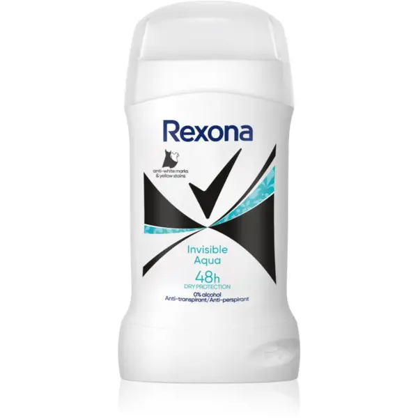 Rexona Invisible Aqua tuhý deodorant proti bílým a žlutým skvrnám 50 ml