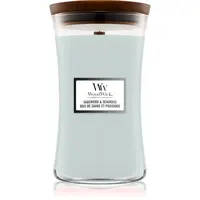 Woodwick Sagewood & Seagrass vonná svíčka s dřevěným knotem 609 g