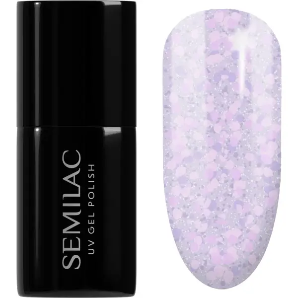 Semilac UV Hybrid Crushed_ICE gelový lak na nehty s použitím UV/LED lampy odstín 492 Icy Lavender Bliss 7 ml