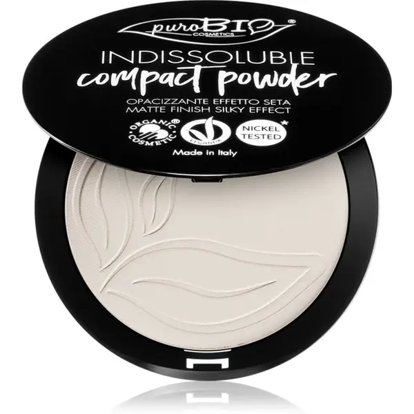 puroBIO Cosmetics Indissouble kompaktní pudr s matným efektem odstín T00 9 g