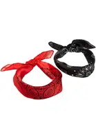 Satin scarf 2-pack black/red