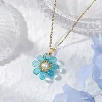 Glass & Glass Pearl Beads Pendants Necklaces for Women