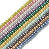 Eco-Friendly Dyed Glass Pearl Round Beads Strands