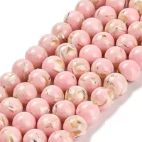 Assembled Synthetic Stone and Trochus Shell Beads Strands