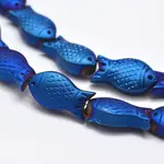 Full Plated Frosted Electroplate Glass Fish Beads Strands