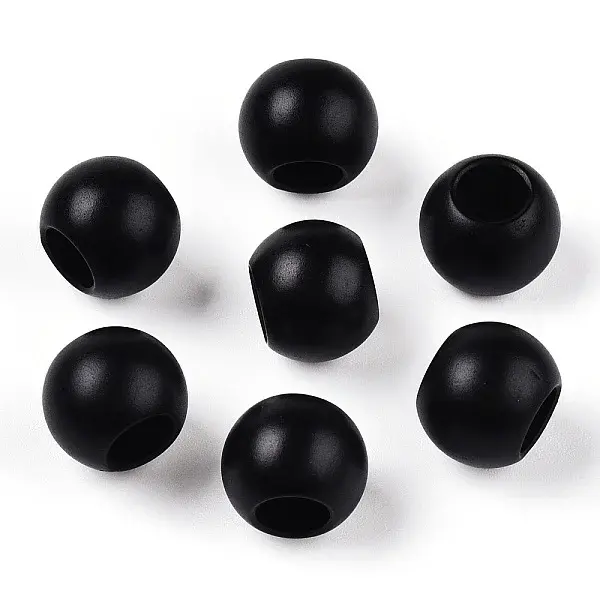 Matte Spray Painted Acrylic European Beads