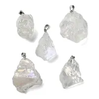 Electroplated Raw Natural Quartz Crystal Pendants