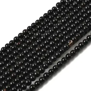 Natural Black Onyx Round Bead Strands