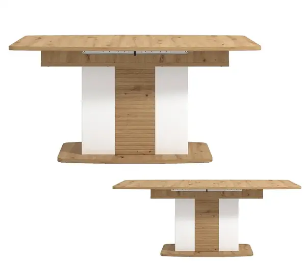 Rozkládací jídelní stůl jett - dub artisan/bílá