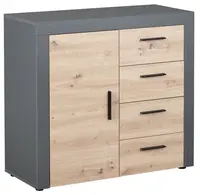 Kombinovaná komoda dereck - šedá/dub artisan