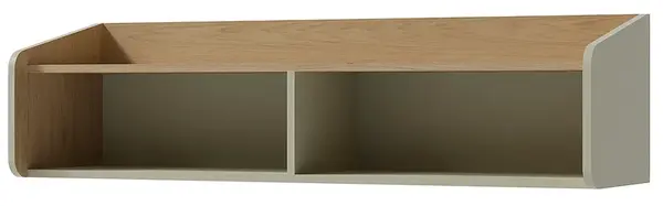 Nástěnná police rudy - zelená/dub písečný