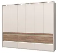 Šestidveřová šatní skříň s led osvětlením artemisia - dub