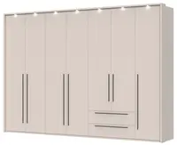 Sedmidveřová šatní skříň se zásuvkami a led osvětlením i baptiste -