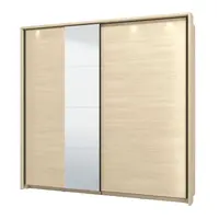 Šatní skříň s posuvnými dveřmi, zrcadlem a osvětlením anita - dub