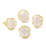Natural Pearl Open Cuff Ring