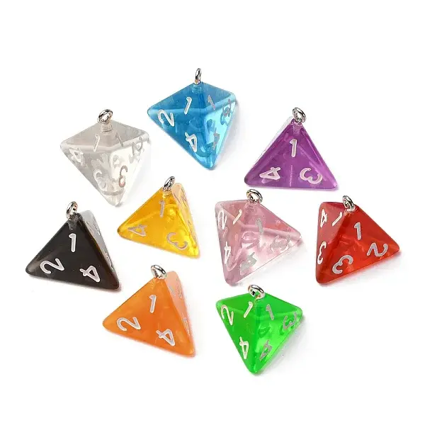 4 Facets Transparent Resin Pendants