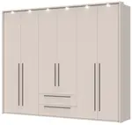 Šestidveřová šatní skříň se zásuvkami a led osvětlením i baptiste -