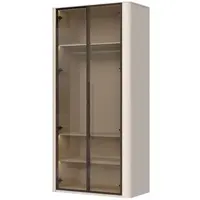 Dvoudveřová šatní skříň s osvětlením a prosklenými dveřmi renfri -