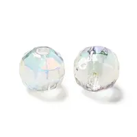 UV Plating Rainbow Iridescent Transparent Acrylic Beads