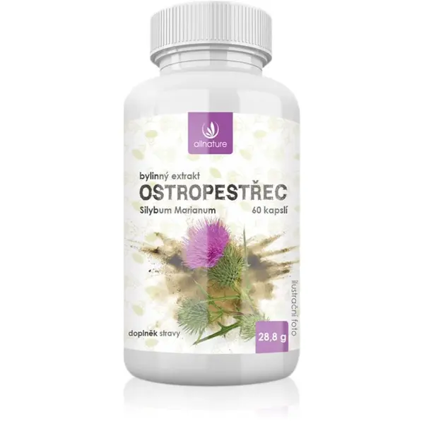 Allnature Ostropestřec kapsle pro podporu funkce jater 60 cps