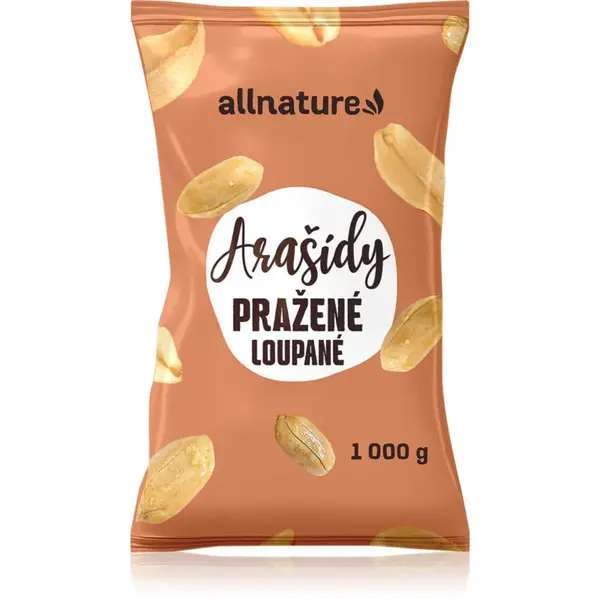 Allnature Arašídy pražené loupané nesolené ořechy pražené 1000 g