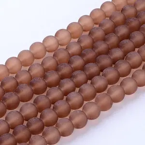Baking Paint Transparent Glass Bead Strands