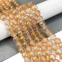 Frosted Transparent Glass Bead Strands