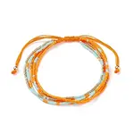 Adjustable Glass Bead Braided Bead Bracelets