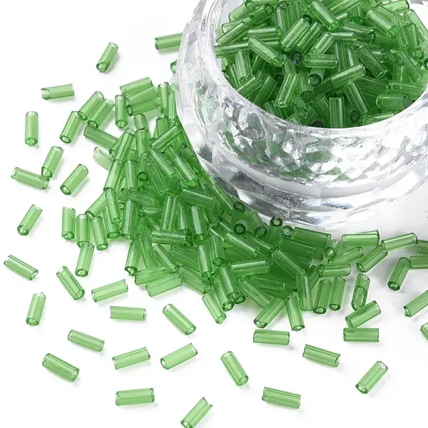 Transparent Glass Bugle Beads