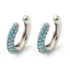 Cubic Zirconia C-Shaped Cuff Earrings