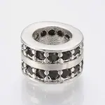 Brass Micro Pave Cubic Zirconia Beads