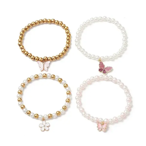 Glass Pearl Stretch Bracelets