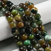 Faceted Natural Banded Agate Beads Strands