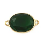 304 Stainless Steel Cubic Zirconia Oval Connector Charms