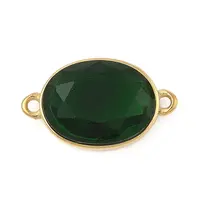 304 Stainless Steel Cubic Zirconia Oval Connector Charms