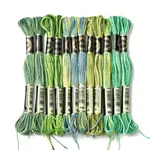12 Skeins 6 Colors 6-Ply Polyester Embroidery Floss