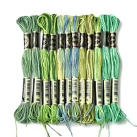 12 Skeins 6 Colors 6-Ply Polyester Embroidery Floss