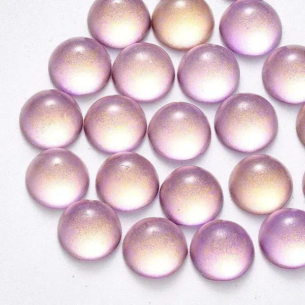 Transparent Spray Painted Glass Cabochons